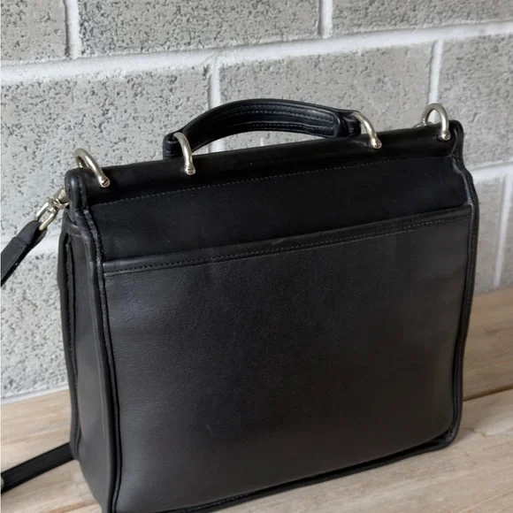 Coach Willis Black Leather Top-Handle Satchel with Detachable Strap - Picture 7 of 16